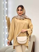 مانتو جلو بسته آستین پاگن کد 4569 - تصویر 3