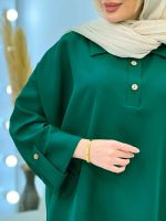 مانتو جلو بسته آستین پاگن کد 4569 - تصویر 13
