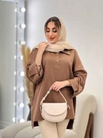 مانتو جلو بسته آستین پاگن کد 4569 - تصویر 5