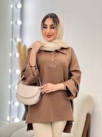 مانتو جلو بسته آستین پاگن کد 4569