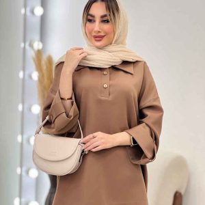 مانتو جلو بسته آستین پاگن کد 4569
