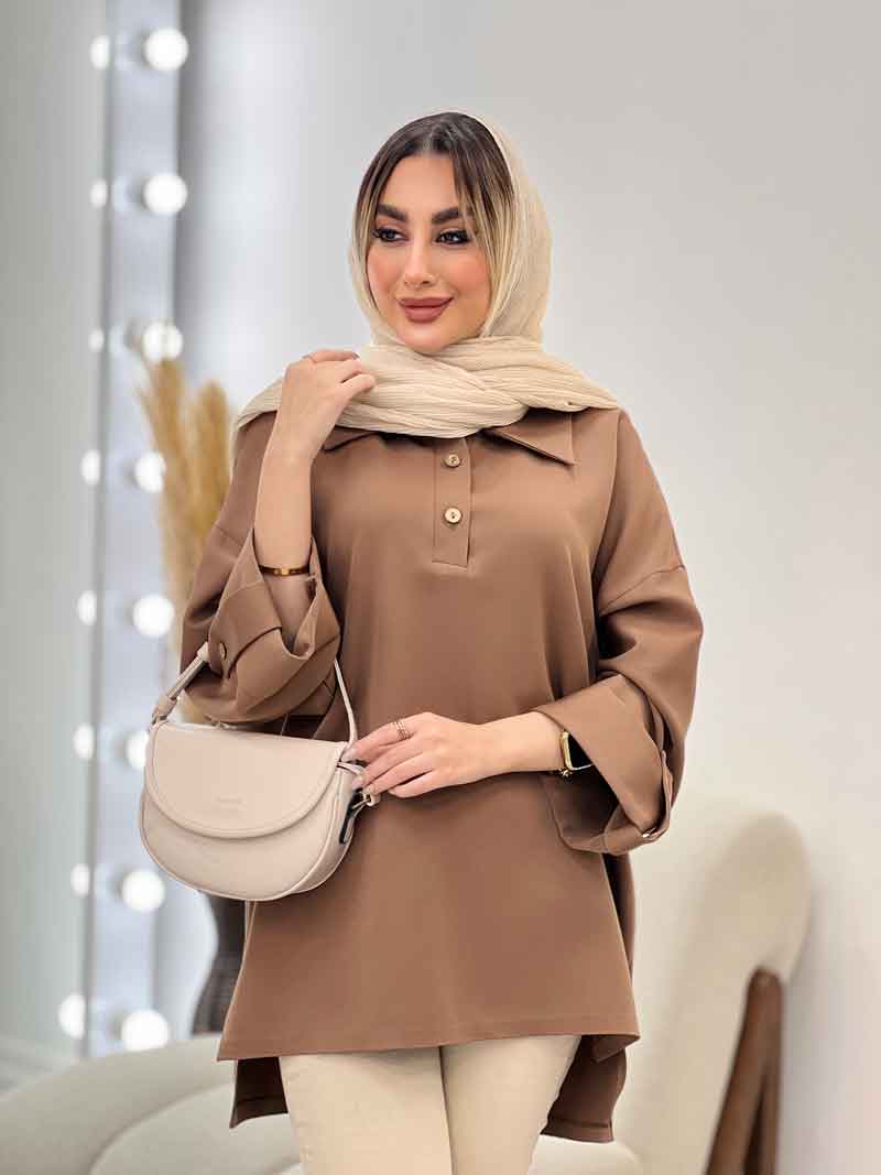 مانتو جلو بسته آستین پاگن کد 4569 مانتو جلو بسته آستین پاگن کد 4569