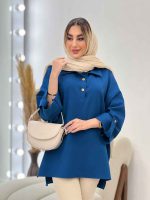 مانتو جلو بسته آستین پاگن کد 4569 - تصویر 23