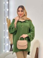 مانتو جلو بسته آستین پاگن کد 4569 - تصویر 9