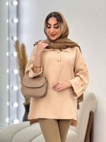 مانتو جلو بسته آستین پاگن کد 4569 - تصویر 4