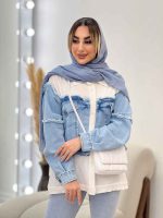 شومیز جین ترکیبی کد 4611 - تصویر 7