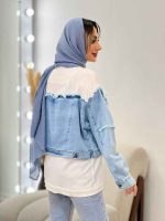 شومیز جین ترکیبی کد 4611 - تصویر 4