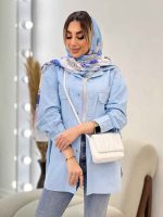 مانتو دو جیب پاکتی آستین دو دکمه کد 4680 - تصویر 7