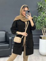 مانتو لینن رنگی سر شانه پاگن کد 4679 - تصویر 6
