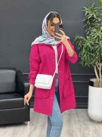 مانتو لینن رنگی سر شانه پاگن کد 4679 - تصویر 2