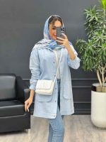 مانتو لینن رنگی سر شانه پاگن کد 4679 - تصویر 17