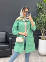 مانتو لینن رنگی سر شانه پاگن کد 4679 - تصویر 15