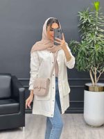 مانتو لینن رنگی سر شانه پاگن کد 4679 - تصویر 13