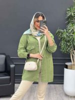 مانتو کتان پشت جیب کد 4682 - تصویر 16