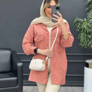 مانتو کتان پشت جیب کد 4682