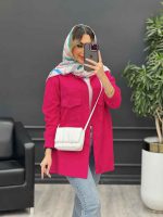 مانتو کتان پشت جیب کد 4682 - تصویر 4