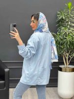 مانتو کتان پشت جیب کد 4682 - تصویر 11