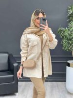 مانتو کتان پشت جیب کد 4682 - تصویر 10