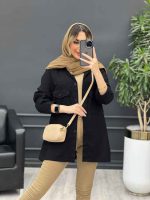 مانتو کتان پشت جیب کد 4682 - تصویر 9