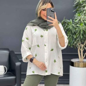 مانتو تک جیب طرح کاکتوس کد 4684