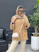 مانتو تک جیب طرح کاکتوس کد 4684 - تصویر 19