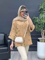 مانتو تک جیب طرح کاکتوس کد 4684 - تصویر 4