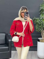 مانتو تک جیب طرح کاکتوس کد 4684 - تصویر 3