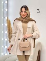 مانتو لینن نچرال یقه نامتقارن دو دکمه کد 3019 - تصویر 5
