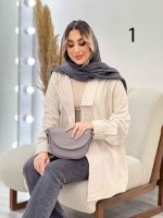 مانتو لینن نچرال یقه نامتقارن دو دکمه کد 3019 - تصویر 8