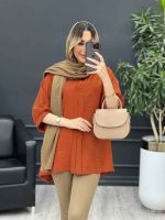 مانتو جلو بسته پیله دار کد 4650 - تصویر 16
