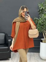 مانتو جلو بسته پیله دار کد 4650 - تصویر 2