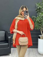 مانتو جلو بسته پیله دار کد 4650 - تصویر 14