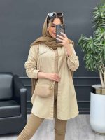 مانتو کتان بغل زیپ کد 4687 - تصویر 18