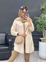 مانتو کتان بغل زیپ کد 4687 - تصویر 3