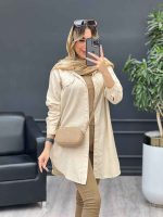 مانتو کتان بغل زیپ کد 4687 - تصویر 25