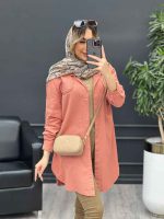 مانتو کتان بغل زیپ کد 4687 - تصویر 9