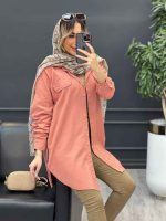 مانتو کتان بغل زیپ کد 4687 - تصویر 15
