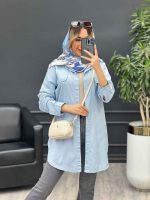 مانتو کتان بغل زیپ کد 4687 - تصویر 8