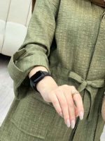 مانتو دکمه مخفی آستین پاگن کد 4693 - تصویر 5