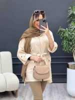 مانتو دکمه مخفی آستین پاگن کد 4693 - تصویر 10
