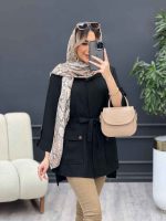 مانتو دکمه مخفی آستین پاگن کد 4693 - تصویر 9