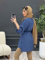 مانتو دکمه مخفی آستین پاگن کد 4693 - تصویر 13