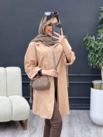 مانتو راه راه بغل سه دکمه کد 4695 - تصویر 21
