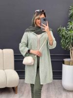 مانتو راه راه بغل سه دکمه کد 4695