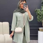 مانتو راه راه بغل سه دکمه کد 4695