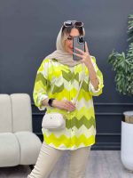 شومیز دو جیب طرح دار کد 4702 - تصویر 2