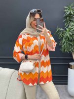 شومیز دو جیب طرح دار کد 4702 - تصویر 15
