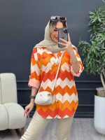 شومیز دو جیب طرح دار کد 4702 - تصویر 7