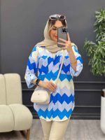 شومیز دو جیب طرح دار کد 4702 - تصویر 3