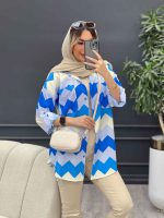 شومیز دو جیب طرح دار کد 4702 - تصویر 17